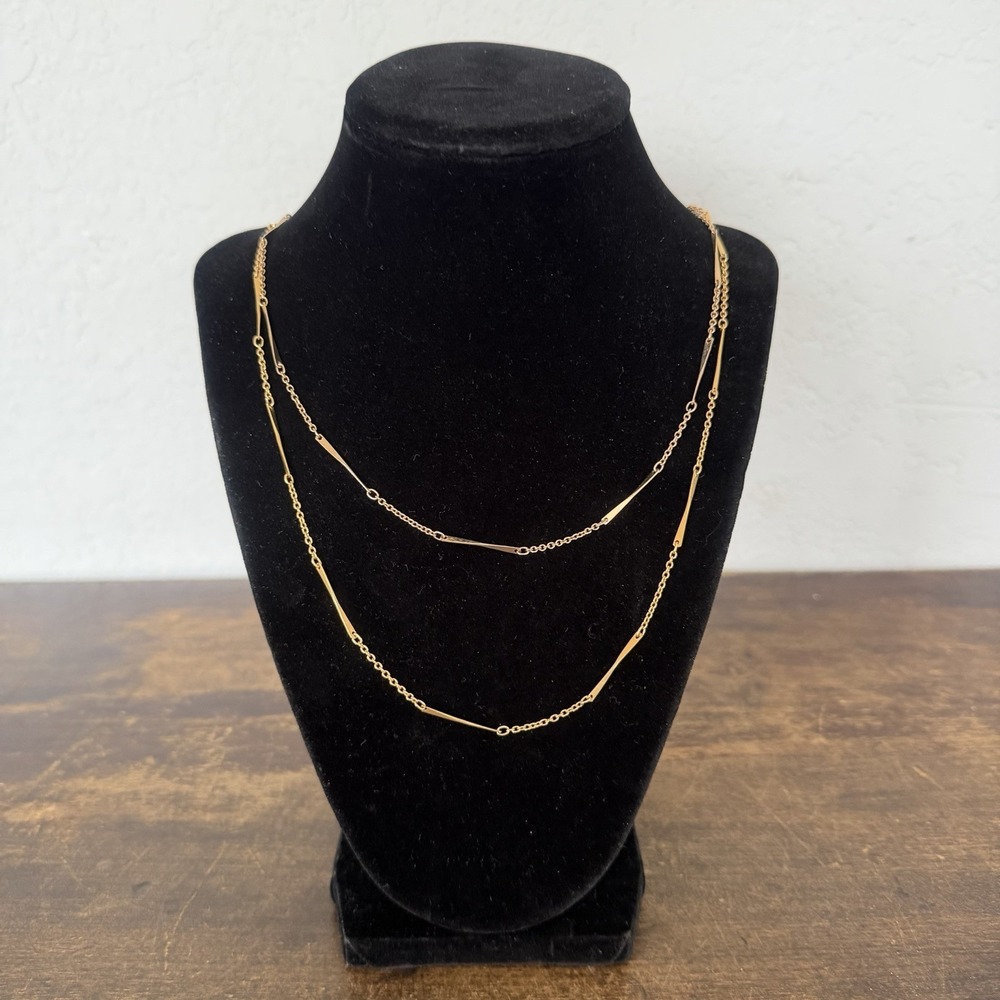 Vintage Avon Chainfall 1970's Necklace Set Of 2 Gold Tone Collectible